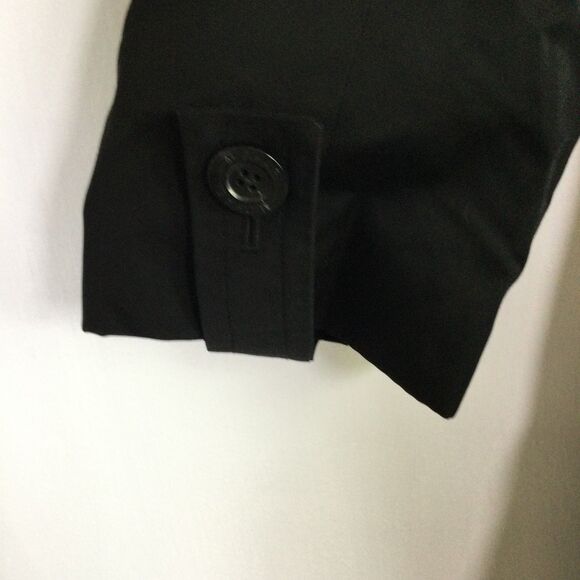 Michael Michael Kors Womens Trench Coat Relaxed Double Breasted Black Size S - Picture 5 of 16